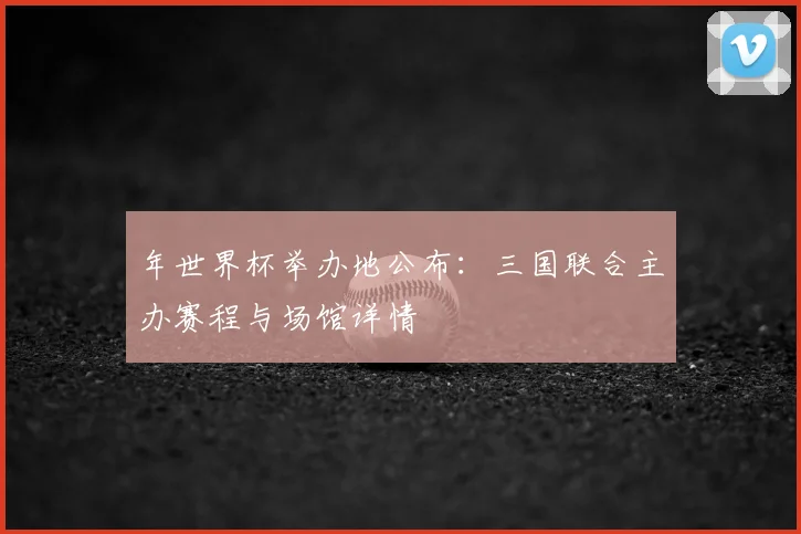 年世界杯举办地公布：三国联合主办赛程与场馆详情